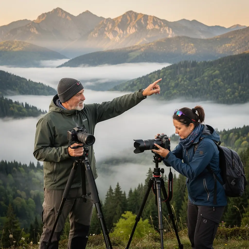 A serene trail winding through the dense forest of Slovenský raj, surrounded by towering trees and vibrant wildflowers.